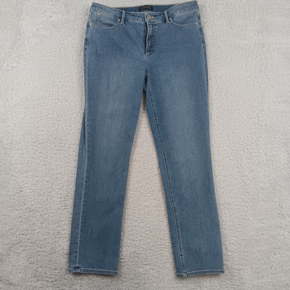 Talbots‎ Flawless Five-Pocket Jeans Womens 12 Blue Straight Leg Stretch Denim